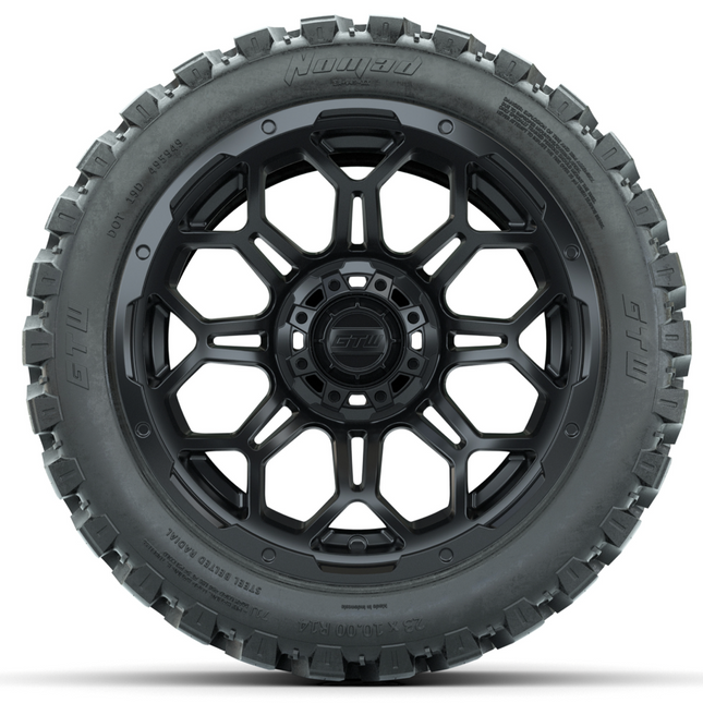 14-Inch GTW Matte Black Bravo Off-Road Wheels on 23-Inch GTW Nomad Steel Belted Radial DOT Tires (Set of 4)