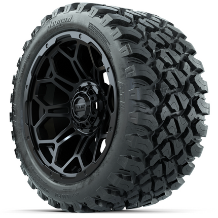 14-Inch GTW Matte Black Bravo Off-Road Wheels on 23-Inch GTW Nomad Steel Belted Radial DOT Tires (Set of 4)