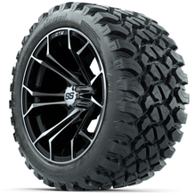 Load image into Gallery viewer, 14-Inch GTW Spyder Machined and Black Wheels with 23x10-14 GTW Nomad All-Terrain Tires (Set of 4)