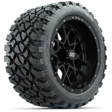 14-inch GTW Black Vortex Wheels with 23x10-14 GTW Nomad All-Terrain Tires (Set of 4)