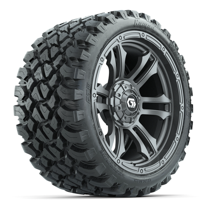 15-Inch GTW Shogun Gunmetal Wheels with 23" Nomad All-Terrain Tires (Set of 4)