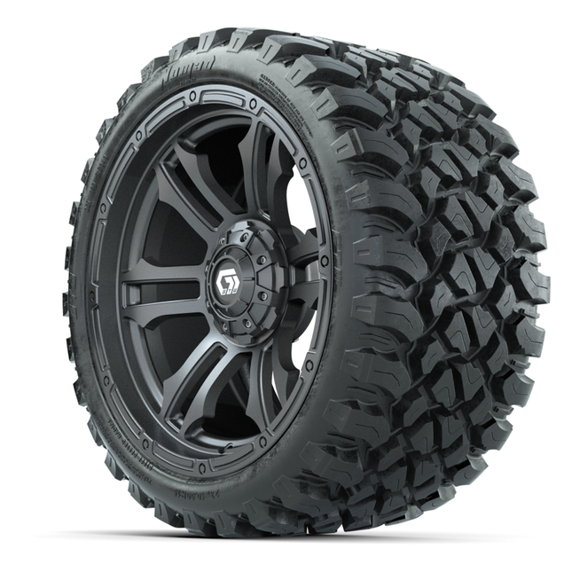 15-Inch GTW Shogun Gunmetal Wheels with 23" Nomad All-Terrain Tires (Set of 4)