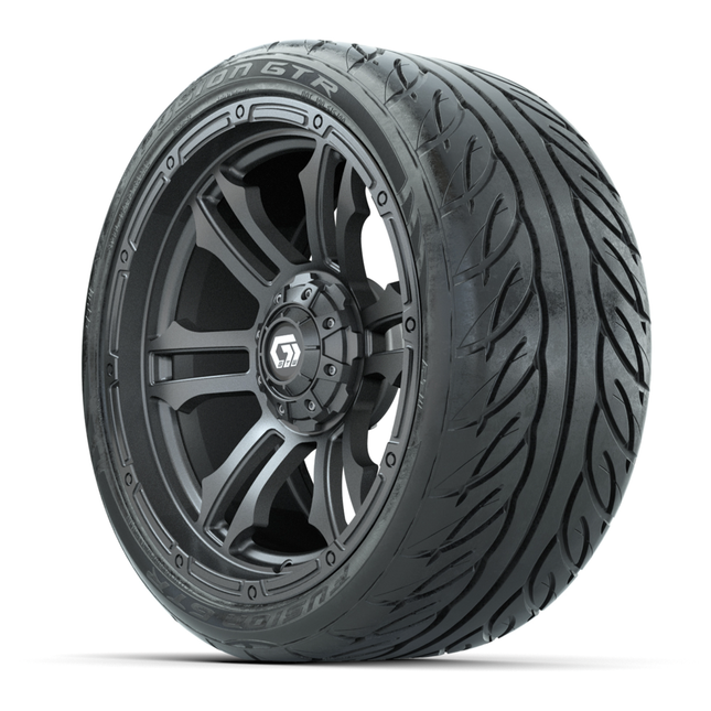 15-Inch GTW Shogun Gloss Gunmetal Wheels with 22" Fusion GTR Street Tires (Set of 4)