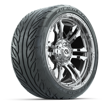 15-Inch GTW Shogun Chrome Wheels with 22" Fusion GTR Street Tires (Set of 4)