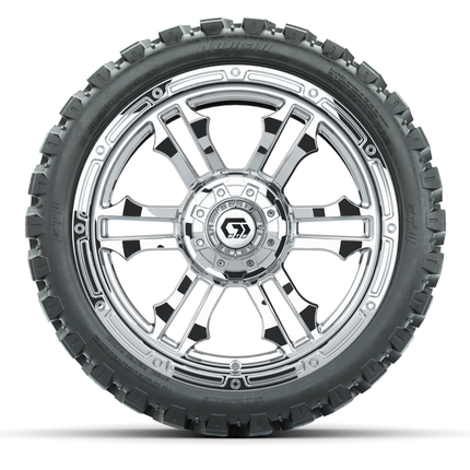 15-Inch GTW Shogun Chrome Wheels with 23" Nomad All-Terrain Tires (Set of 4)