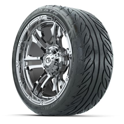 15-Inch GTW Shogun Chrome Wheels with 22" Fusion GTR Street Tires (Set of 4)
