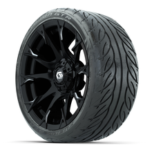 Load image into Gallery viewer, 15-Inch GTW Diablo Gloss Black and Machined Wheels with 22&quot; Fusion GTR Street Tires (Set of 4)