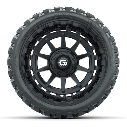 15-Inch GTW Barricade Gloss Black Wheels with 23" Nomad All-Terrain Tires (Set of 4)