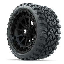 Load image into Gallery viewer, 15-Inch GTW Barricade Gloss Black Wheels with 23&quot; Nomad All-Terrain Tires (Set of 4)