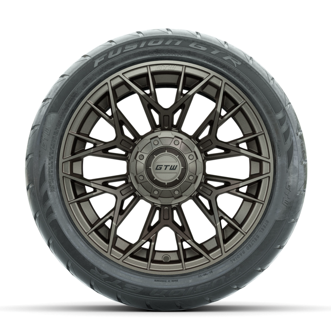 14-Inch GTW Stellar Matte Bronze Wheels with 225/40-R14 Inch GTR Fusion Street Tires Set of (4)