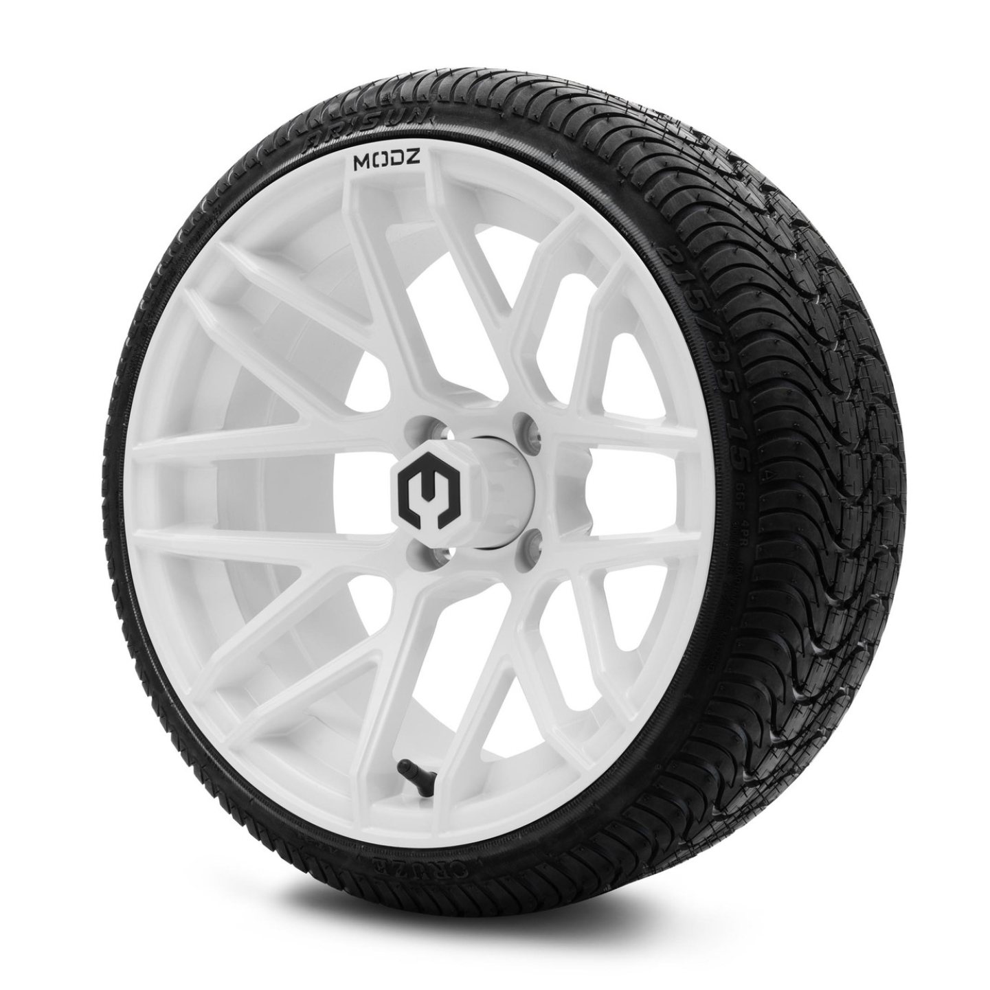 MODZ® 15-Inch Matrix Glossy White Wheels & 20.5-Inch Arisun Cruze