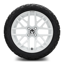 Load image into Gallery viewer, MODZ® 15-Inch Matrix Glossy White Wheels &amp; 23-Inch XComp Gladiator Steel Belted Radial Tires Combo