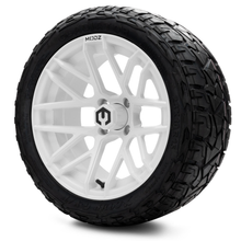 Load image into Gallery viewer, MODZ® 15-Inch Matrix Glossy White Wheels &amp; 23-Inch XComp Gladiator Steel Belted Radial Tires Combo