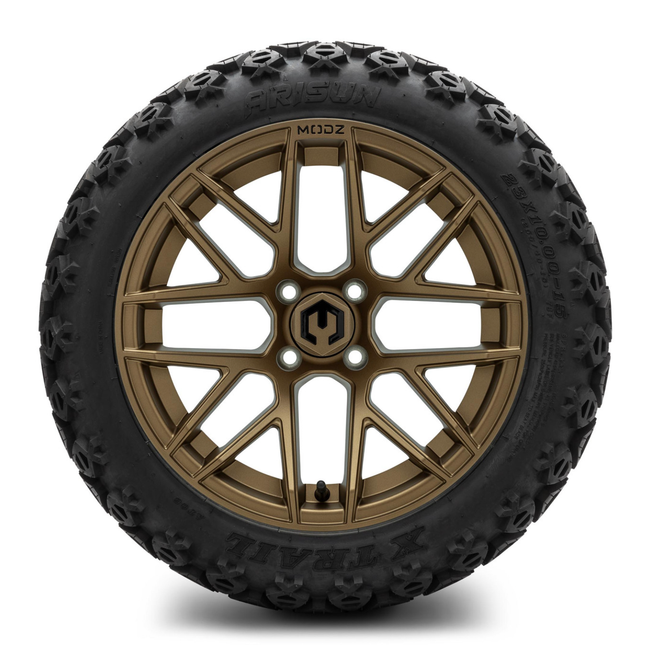 MODZ® 15-Inch Matrix Matte Bronze Wheels & 23-Inch Arisun X-Trail All-Terrain Tires Combo