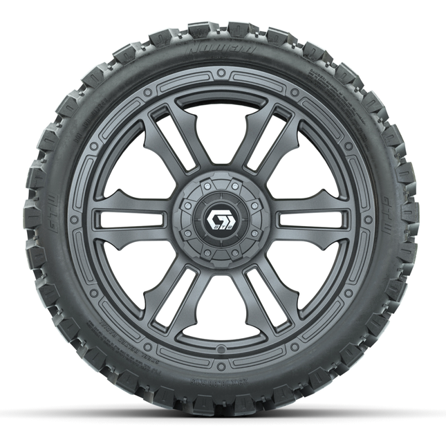 15-Inch GTW Shogun Gunmetal Wheels with 23" Nomad All-Terrain Tires (Set of 4)