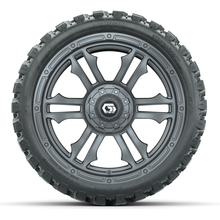 Load image into Gallery viewer, 15-Inch GTW Shogun Gunmetal Wheels with 23&quot; Nomad All-Terrain Tires (Set of 4)