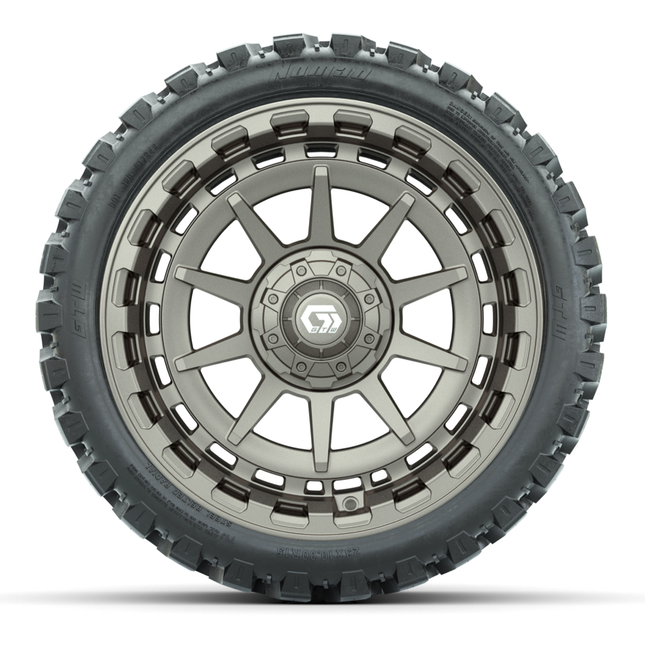 15-Inch GTW Barricade Satin Bronze Wheels with 23" Nomad All-Terrain Tires (Set of 4)