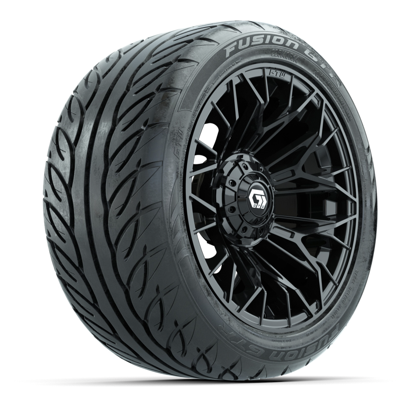 Racing Rims R14 14-Inch GTW Stellar Matte Black Wheels with 225/40-R14 Inch GTR Fusion ...