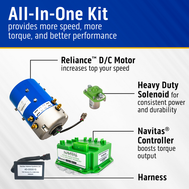Club Car Series 36/48V 600Amp 10-Spline High Speed Motor and Controller Kit
