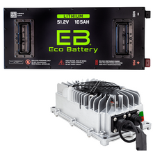 Load image into Gallery viewer, EZGO Freedom RXV (w/ Metal Battery Rack) 51V 105Ah Eco Lithium Battery Complete Bundle - Skinny