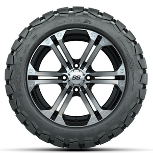 14-Inch GTW Specter Black and Machined Wheels with 22” Timberwolf All-Terrain Tires (Set of 4)