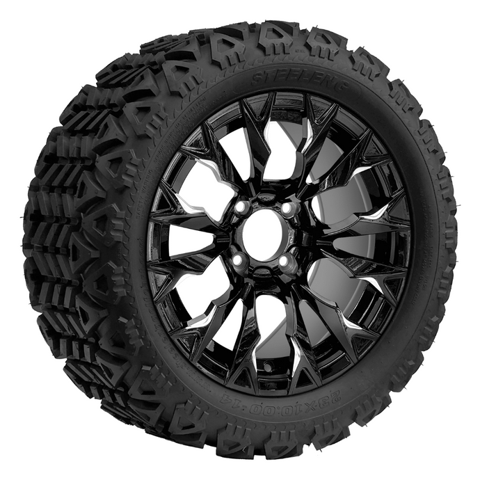 14-Inch Goblin Machined and Black Wheels with 23