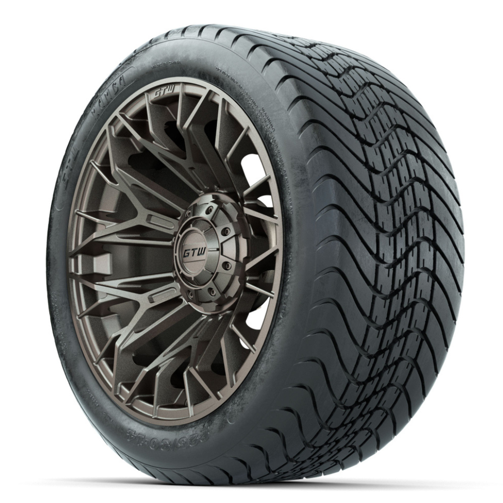 14-Inch GTW Stellar Matte Bronze Wheels with 225/30-14  Inch Mamba Street Tires Set of (4)
