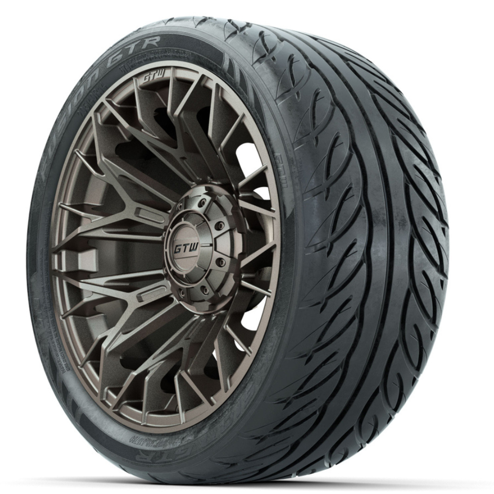 14-Inch GTW Stellar Matte Bronze Wheels with 205/40-R14 Inch GTR Fusio ...