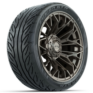 14-Inch GTW Stellar Matte Bronze Wheels with 205/40-R14 Inch GTR Fusion Street Tires Set of (4)