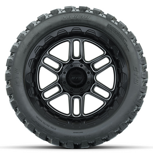 14-Inch GTW Titan Machined & Black Wheels with 23 Inch Nomad All-Terrain Tires Set of (4)