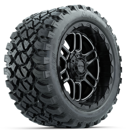 14-Inch GTW Titan Machined & Black Wheels with 23 Inch Nomad All-Terrain Tires Set of (4)
