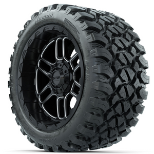 14-Inch GTW Titan Machined & Black Wheels with 23 Inch Nomad All-Terrain Tires Set of (4)