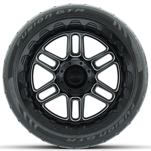 14-Inch GTW Titan Machine & Black Wheels with 205/40-R14 Inch GTR Fusion Street Tires Set of (4)