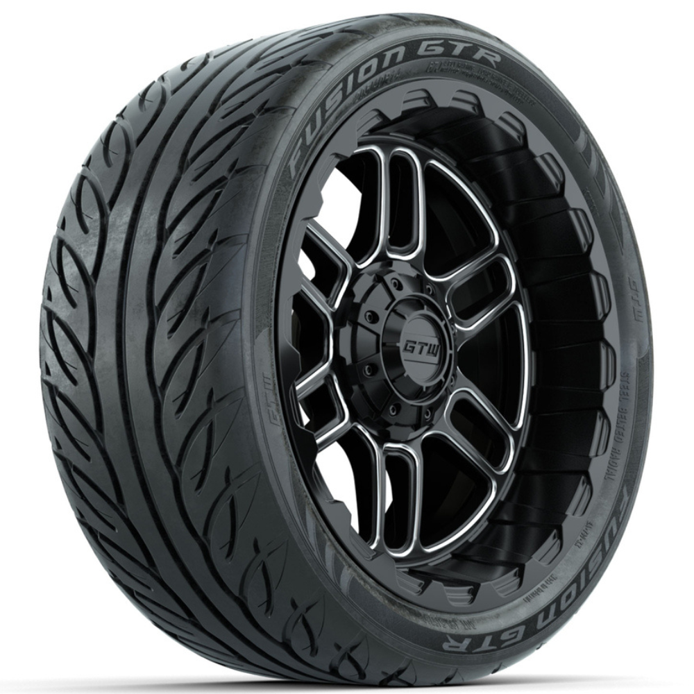 14-Inch GTW Titan Machine & Black Wheels with 205/40-R14 Inch GTR Fusi ...