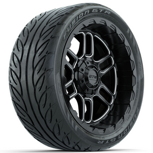 14-Inch GTW Titan Machine & Black Wheels with 205/40-R14 Inch GTR Fusion Street Tires Set of (4)
