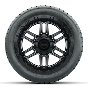 14-Inch GTW Titan Machine & Black Wheels with 225/30-14 Inch Mamba Street Tires Set of (4)