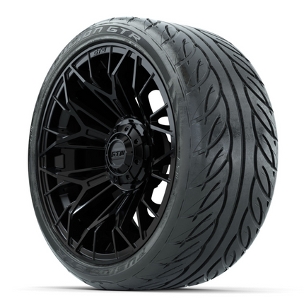 15-Inch GTW STELLAR Matte Black Wheels with 22" GTW Fusion Street Tires (Set of 4)
