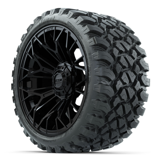 15-Inch GTW STELLAR Matte Black Wheels with 23" GTW Nomad Off-Road Tires (Set of 4)