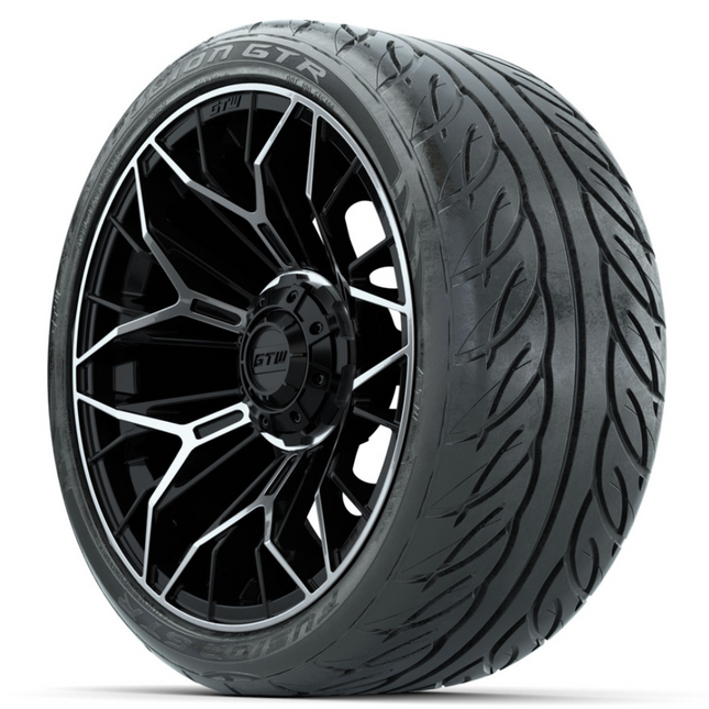 15-Inch GTW STELLAR Matte Black & Machined Wheels with 22" GTW Fusion Street Tires (Set of 4)