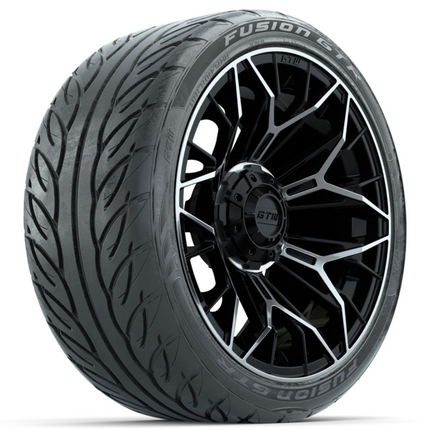 15-Inch GTW STELLAR Matte Black & Machined Wheels with 22" GTW Fusion Street Tires (Set of 4)