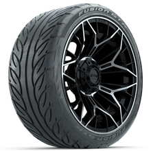 Load image into Gallery viewer, 15-Inch GTW STELLAR Matte Black &amp; Machined Wheels with 22&quot; GTW Fusion Street Tires (Set of 4)