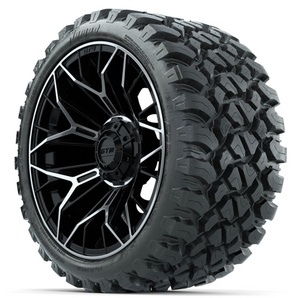 15-Inch GTW STELLAR Matte Black & Machined Wheels with 23" GTW Nomad Off-Road Tires (Set of 4)