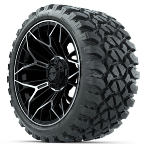 15" GTW STELLAR Matte Black & Machined Wheels with 23" GTW Nomad Off-Road Tires (Set of 4)