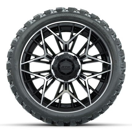 15-Inch GTW STELLAR Matte Black & Machined Wheels with 23" GTW Nomad Off-Road Tires (Set of 4)