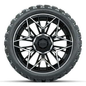 15" GTW STELLAR Matte Black & Machined Wheels with 23" GTW Nomad Off-Road Tires (Set of 4)