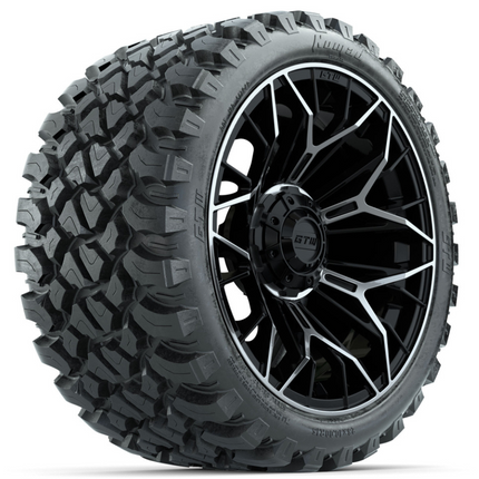 15-Inch GTW STELLAR Matte Black & Machined Wheels with 23" GTW Nomad Off-Road Tires (Set of 4)