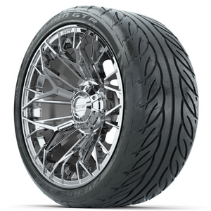 15" GTW STELLAR Chrome Wheels with 23" GTW Fusion Street Tires (Set of 4)