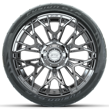 15-Inch GTW STELLAR Chrome Wheels with 22" GTW Fusion Street Tires (Set of 4)