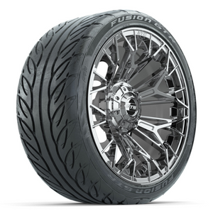 15" GTW STELLAR Chrome Wheels with 23" GTW Fusion Street Tires (Set of 4)