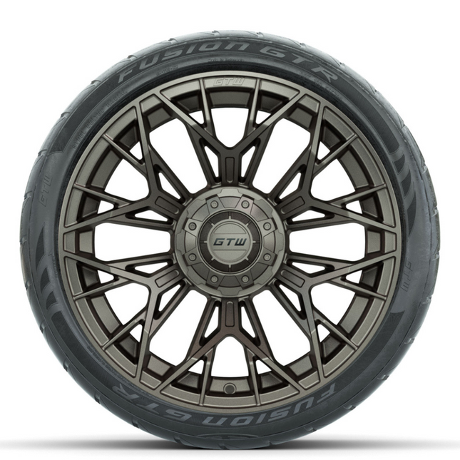 15-Inch GTW STELLAR Matte Bronze Wheels with 22" GTW Fusion Street Tires (Set of 4)